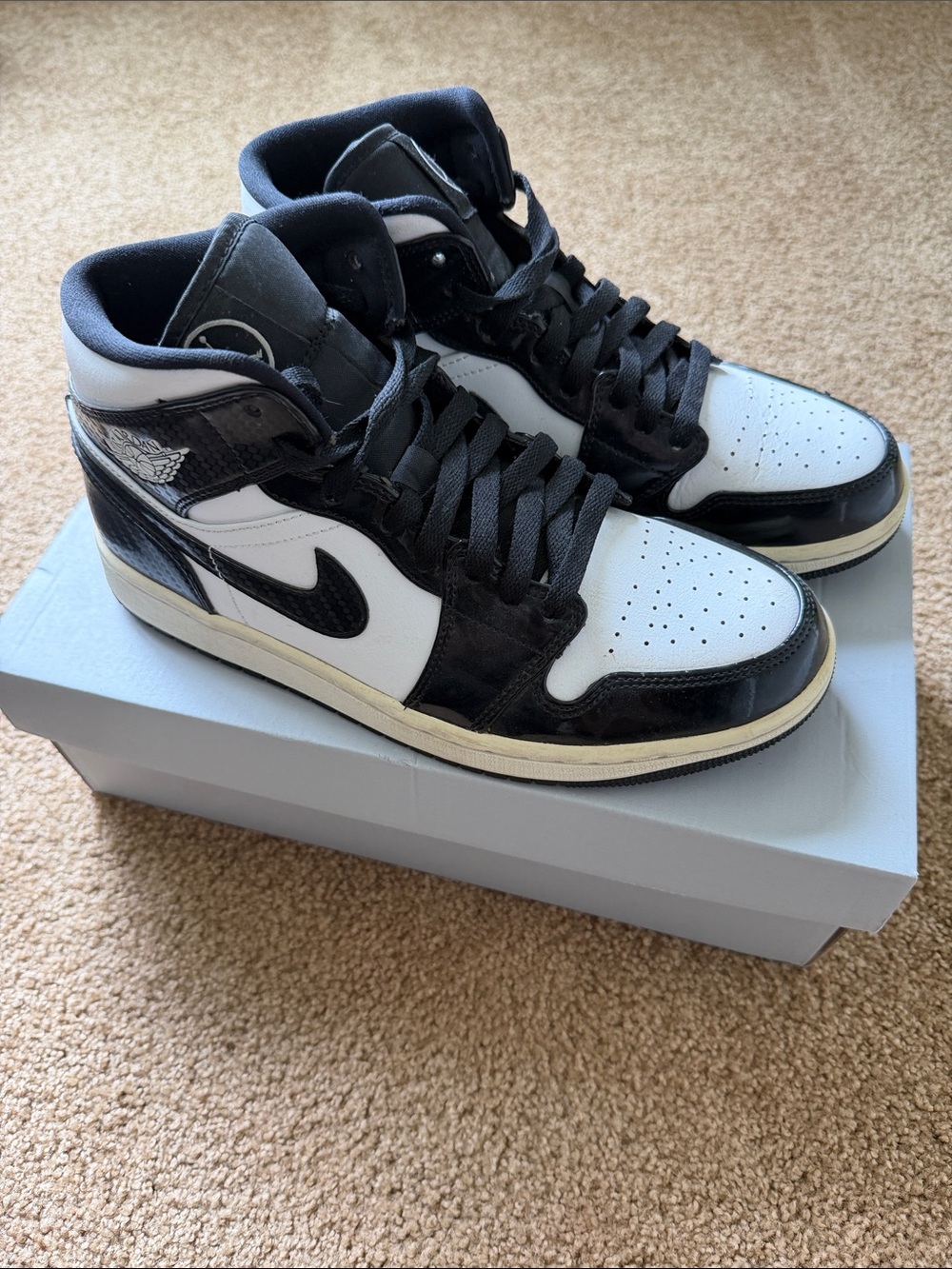 Nike Air Jordan 1 Mid Black and White Men's Sneakers